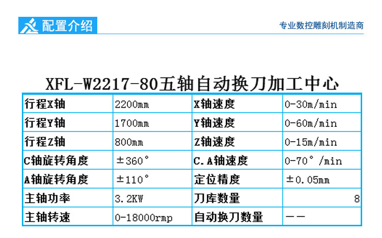 XFL-2217汽车塑料配件五轴加工中心