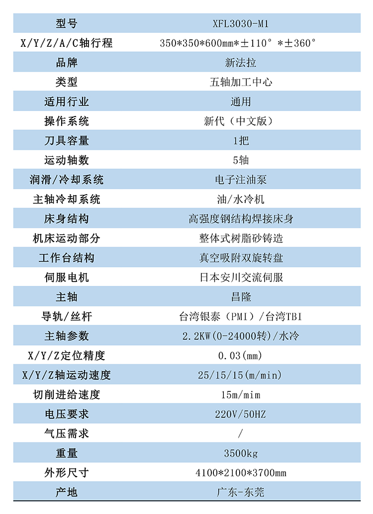 XFL-3030-M1自行车吸塑头盔五轴加工中心参数